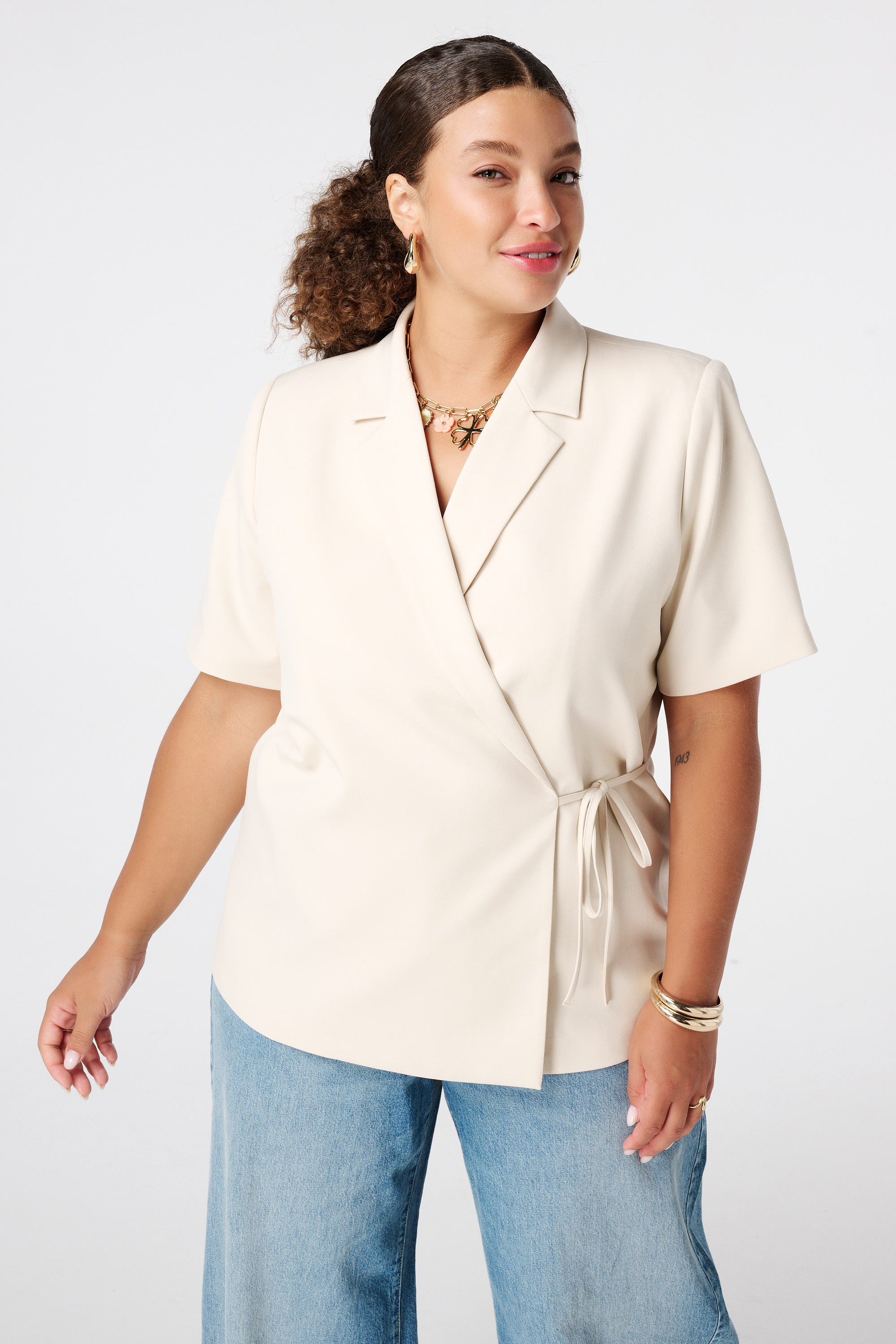 Overslag blazer korte mouwen Kit