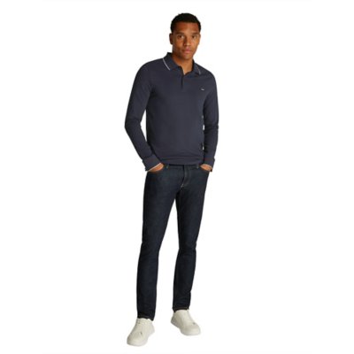 Polo à manches longues homme Stretch Pique Tipping CALVIN KLEIN