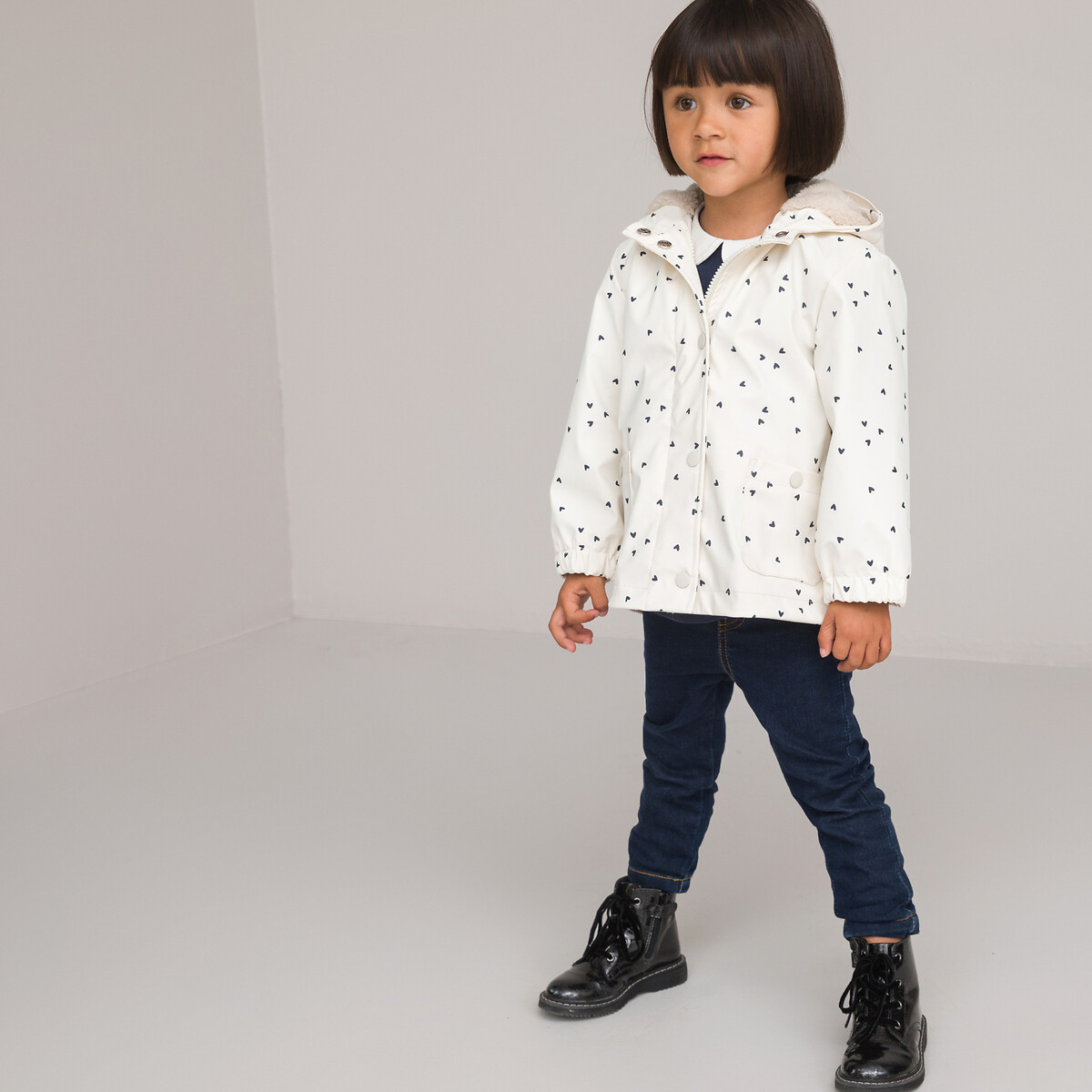 COLEÇÕES LA REDOUTE<br>Parka de borracha com capuz, estampa rígida