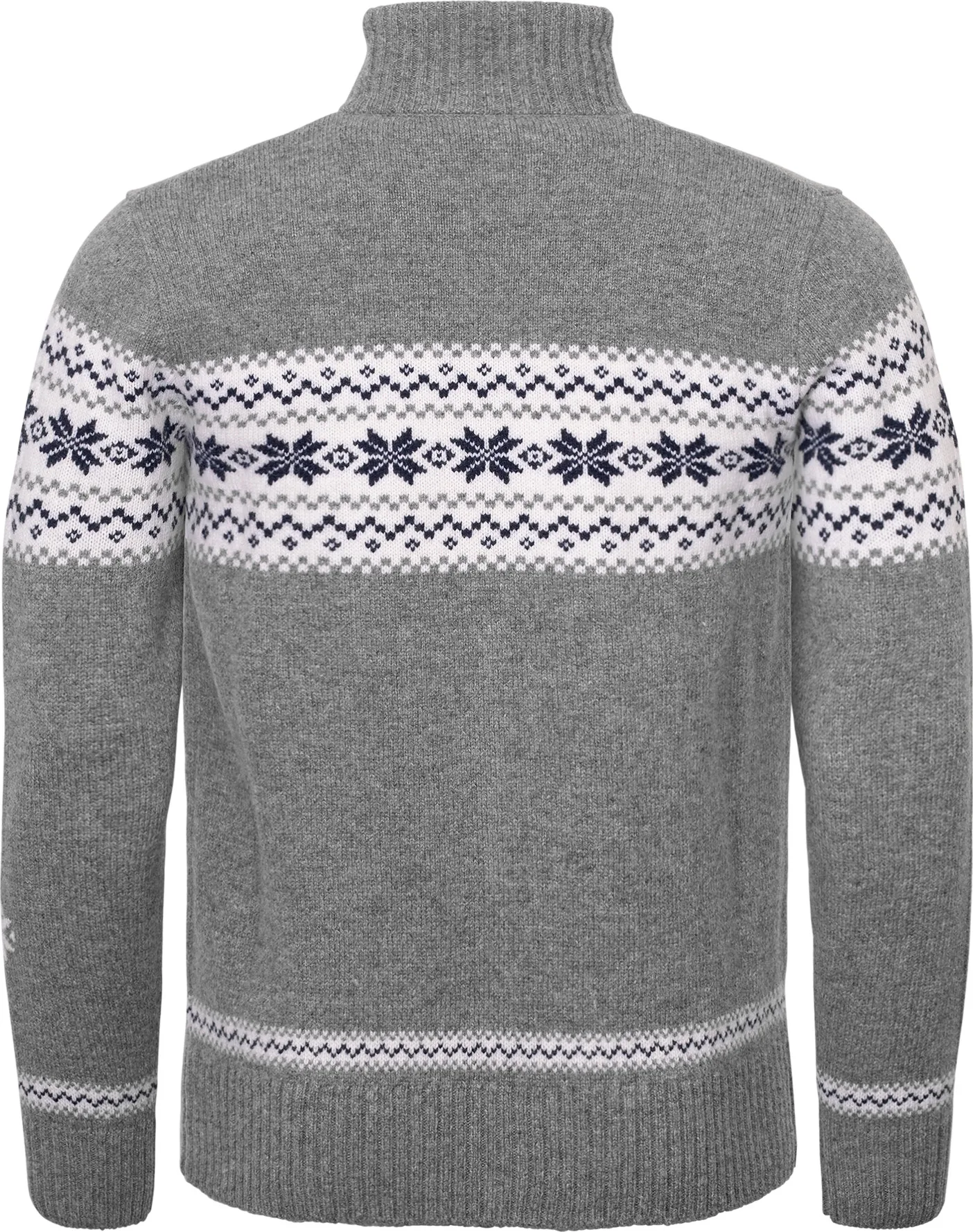 Gridarmor Men's Snøstjerne Full Zip Ullgenser Mid Grey Melange