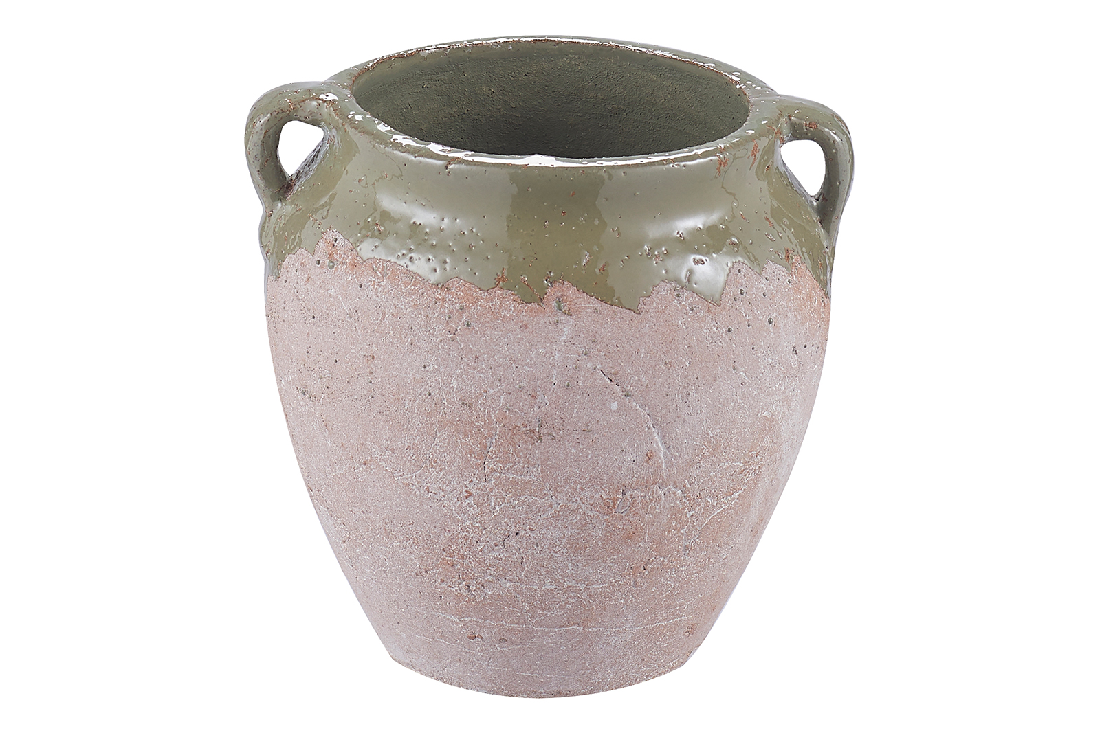 Neva vase/krukke Terracotta og grønn H24,5 cm