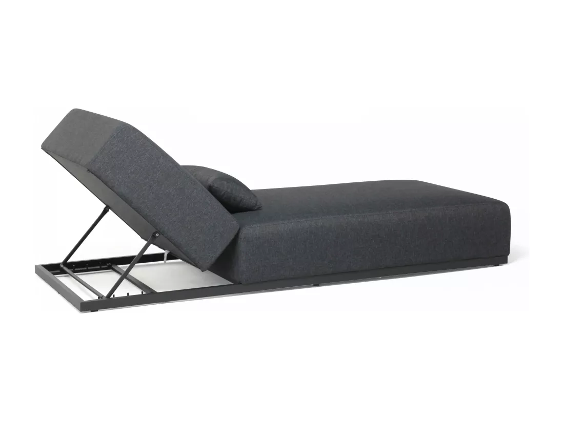 Bain de soleil avec coussin inclinable 5 positions gris - Havana