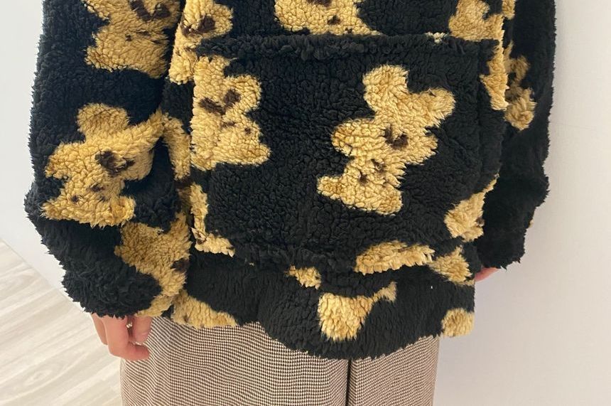 Wescosso - Fluffy hoodie met berenprint