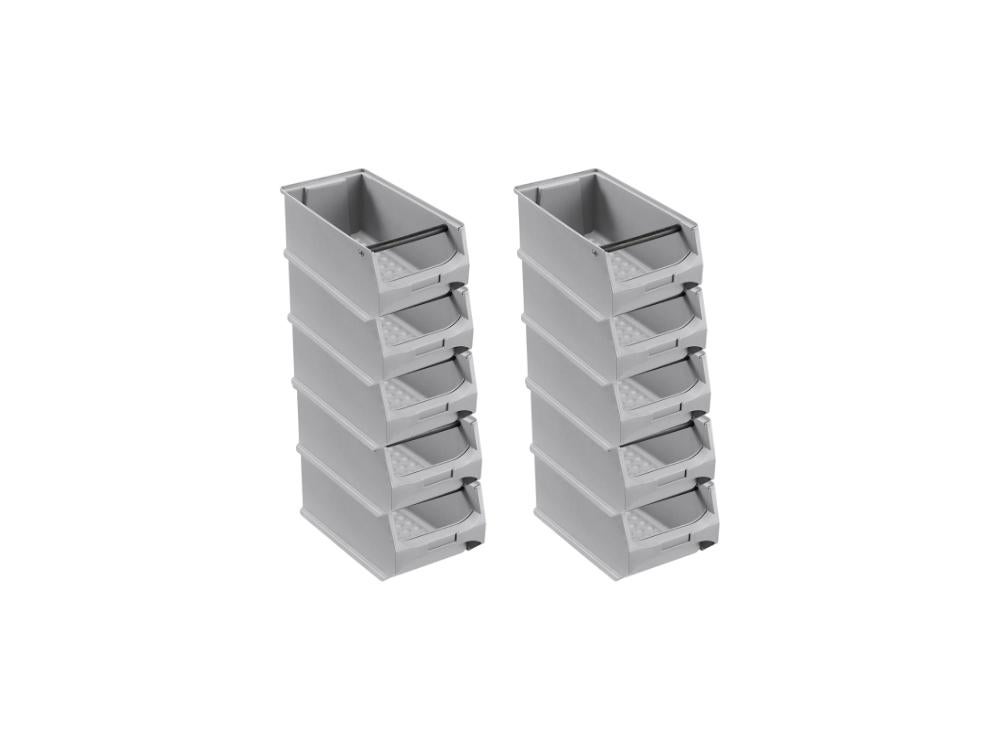 PROREGAL Grijze Opbergdoos 4.1 Met Handvat HxBxD 15 x 20 x 35 cm 7.2 Liter Opbergbak Opbergdoos Opbergdoos Assortiment Sorteerbak