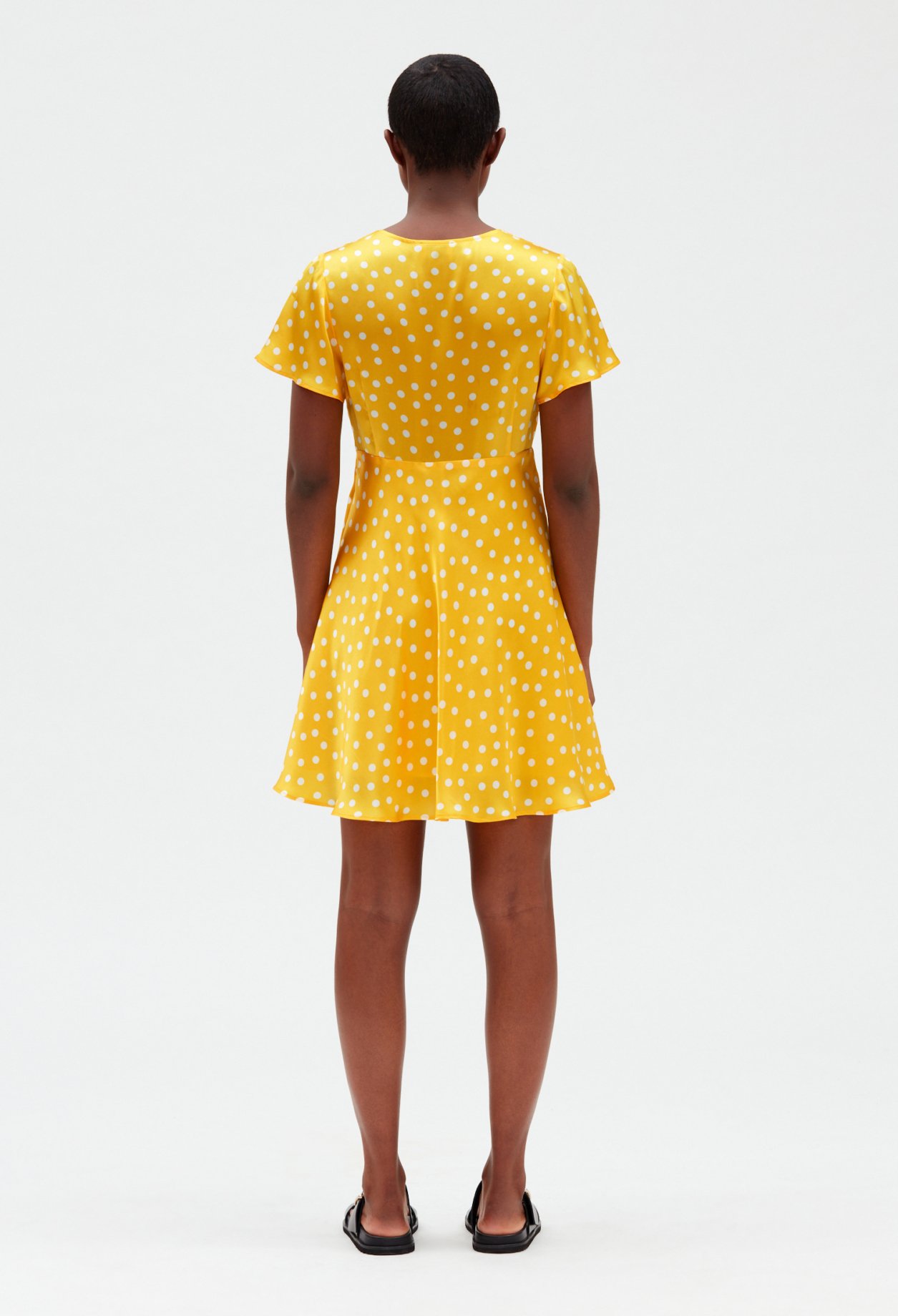Robe courte fluide jaune