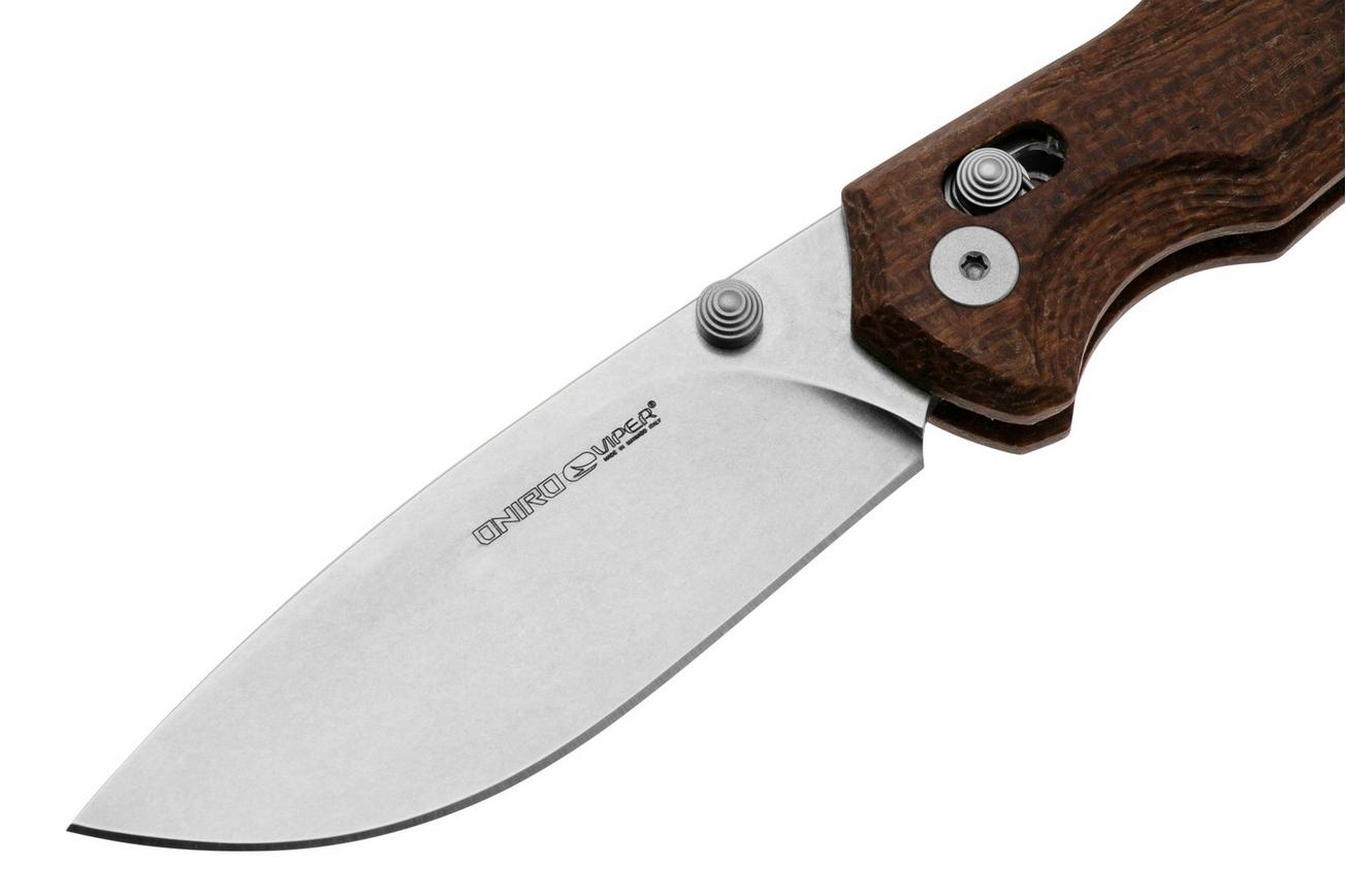 Viper Oniro V6012IM Brown Burlap Micarta zakmes, Denis Simonutti design