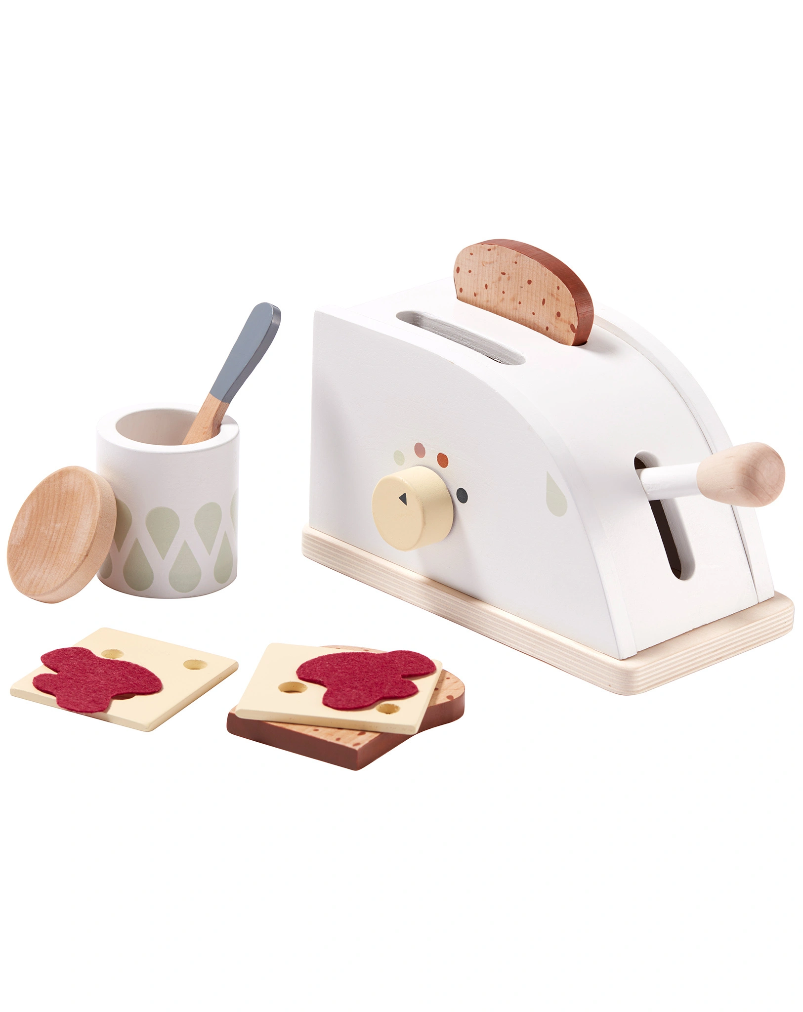 Spiel-Toaster NATURAL 10-teilig in weiß/natur