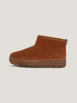 Botas de neve baixas de camurça com forro quente