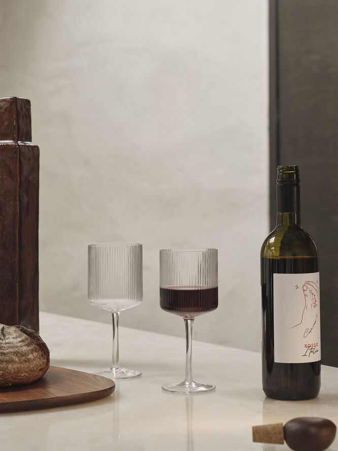 ferm LIVING Ripple Red Wine Glasses - Set of 2 Clear