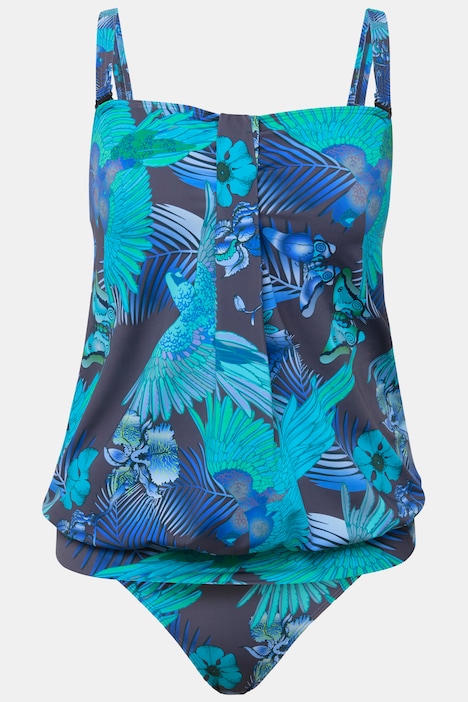 Tankini, Papageien, Softcups, Träger verstellbar, recycelt