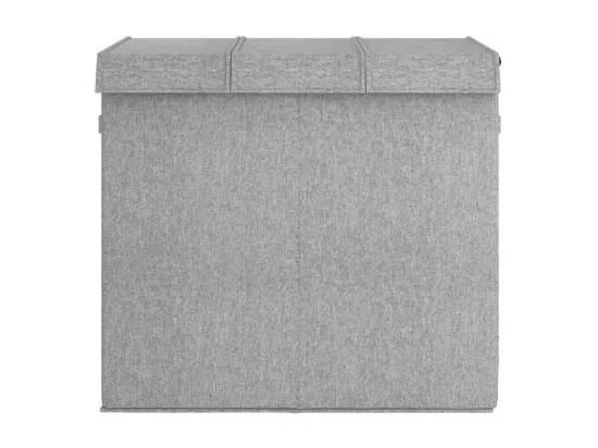 Panier à linge pliable Gris 64,5x34,5x59 Tissu en faux lin