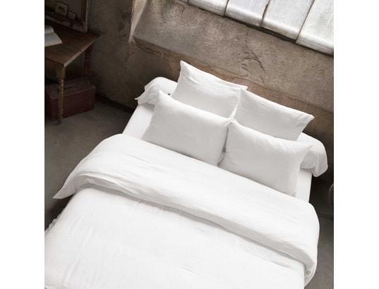 TERRE DE NUIT - Housse de couette double gaze de coton blanc 200x200 cm