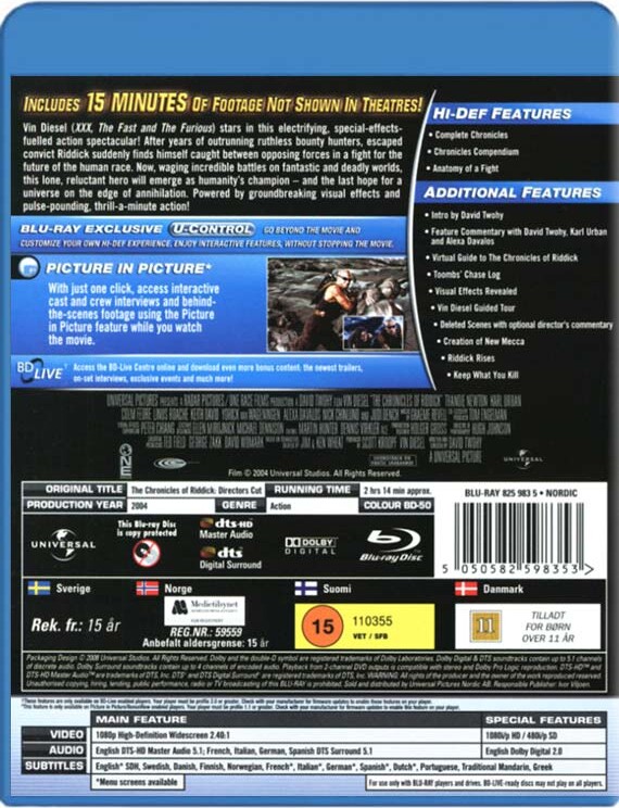 The Chronicles Of Riddick - Directors Cut - Blu-Ray
