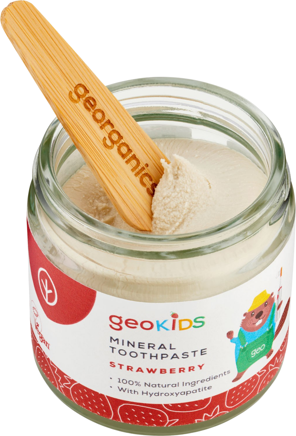 georganics  geoKIDS Mineral Toothpaste Strawberry & Hydroxyapatite, 50 ml
