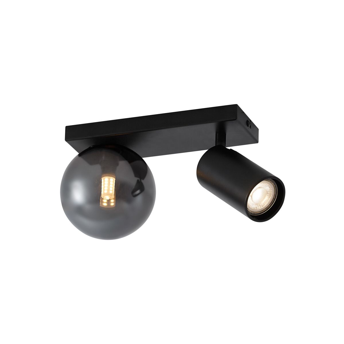 Moderne plafondlamp zwart 2-lichts kantelbaar - Lesly