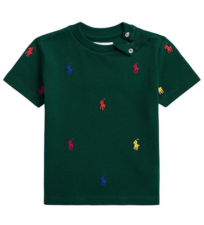 Polo Ralph Lauren T-shirt -  Grøn m. Logoer