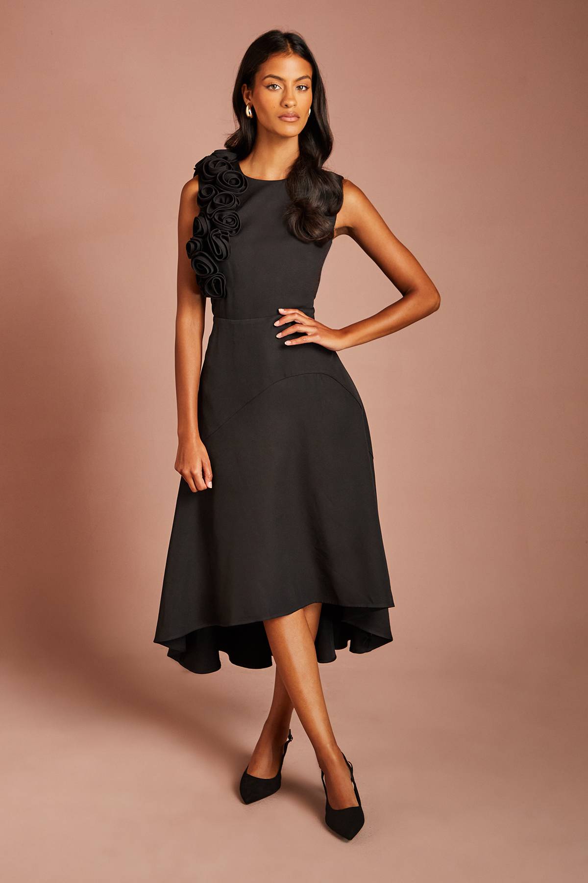 Coast Robe Mi-longue Asymétrique À Corsage 3D Petite Taille