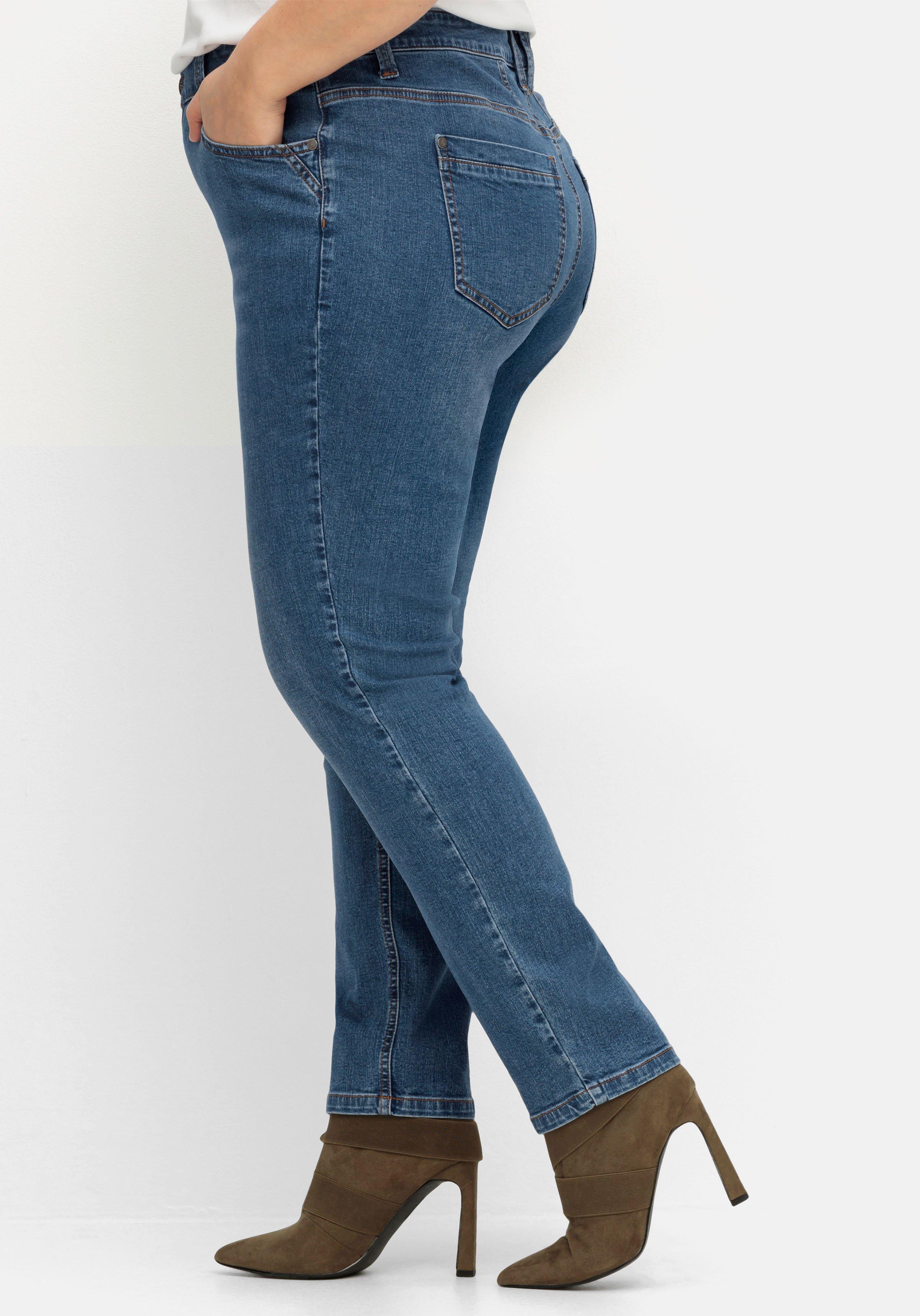 Schmale Jeans in Curvy-Schnitt PIA, in 5-Pocket-Form