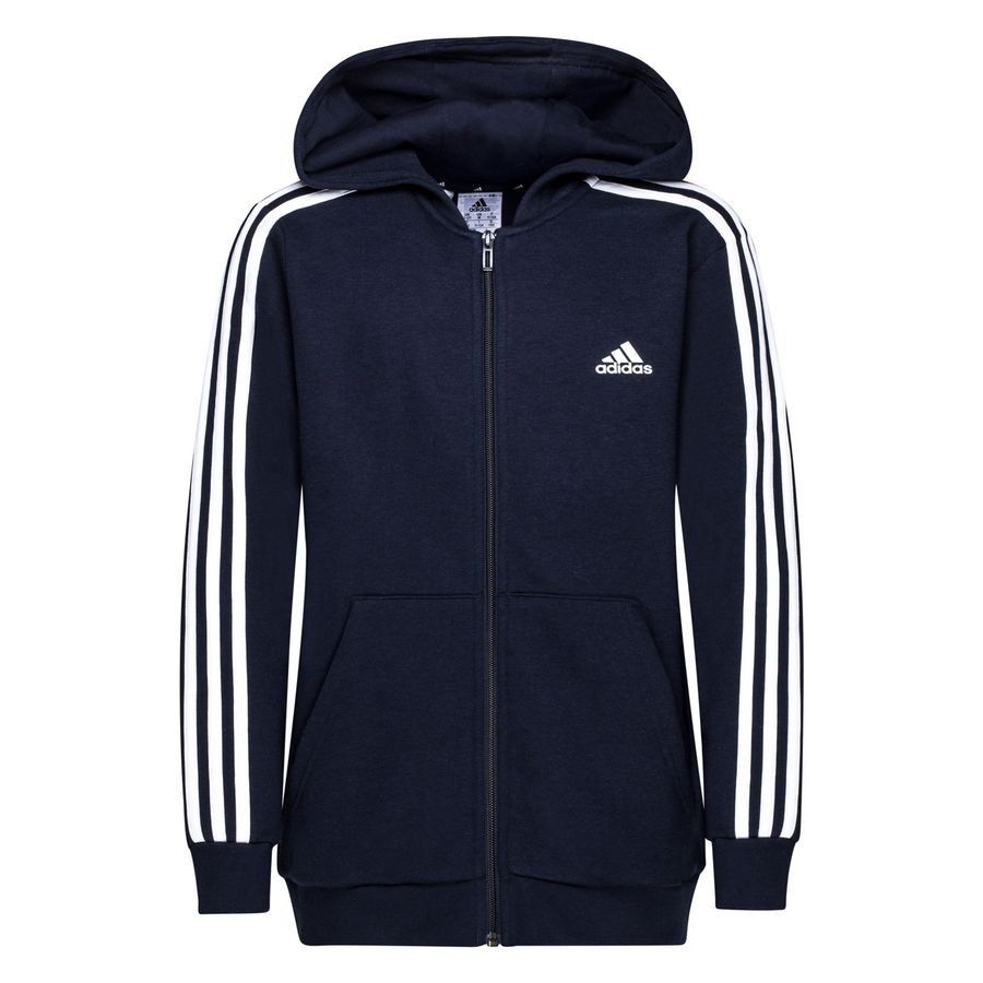 adidas Sweat à Capuche 3-Stripes Essentials - Bleu Marine/Blanc Enfant
