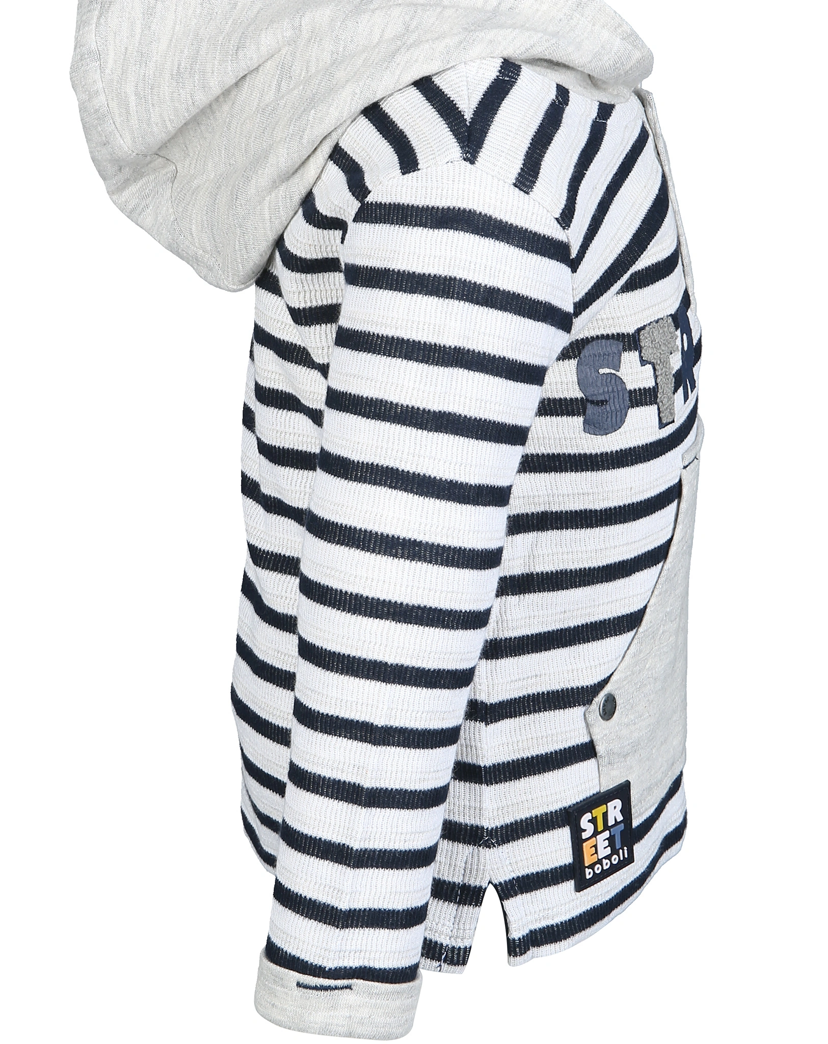 Kapuzen-Sweatshirt STREET gestreift in marine