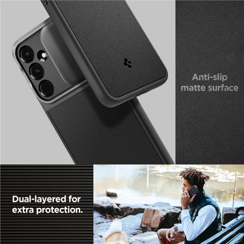 Samsung Galaxy A55 Optik Armor Hybrid Case Hülle mit Cam-Slider (ACS07535) - Schwarz