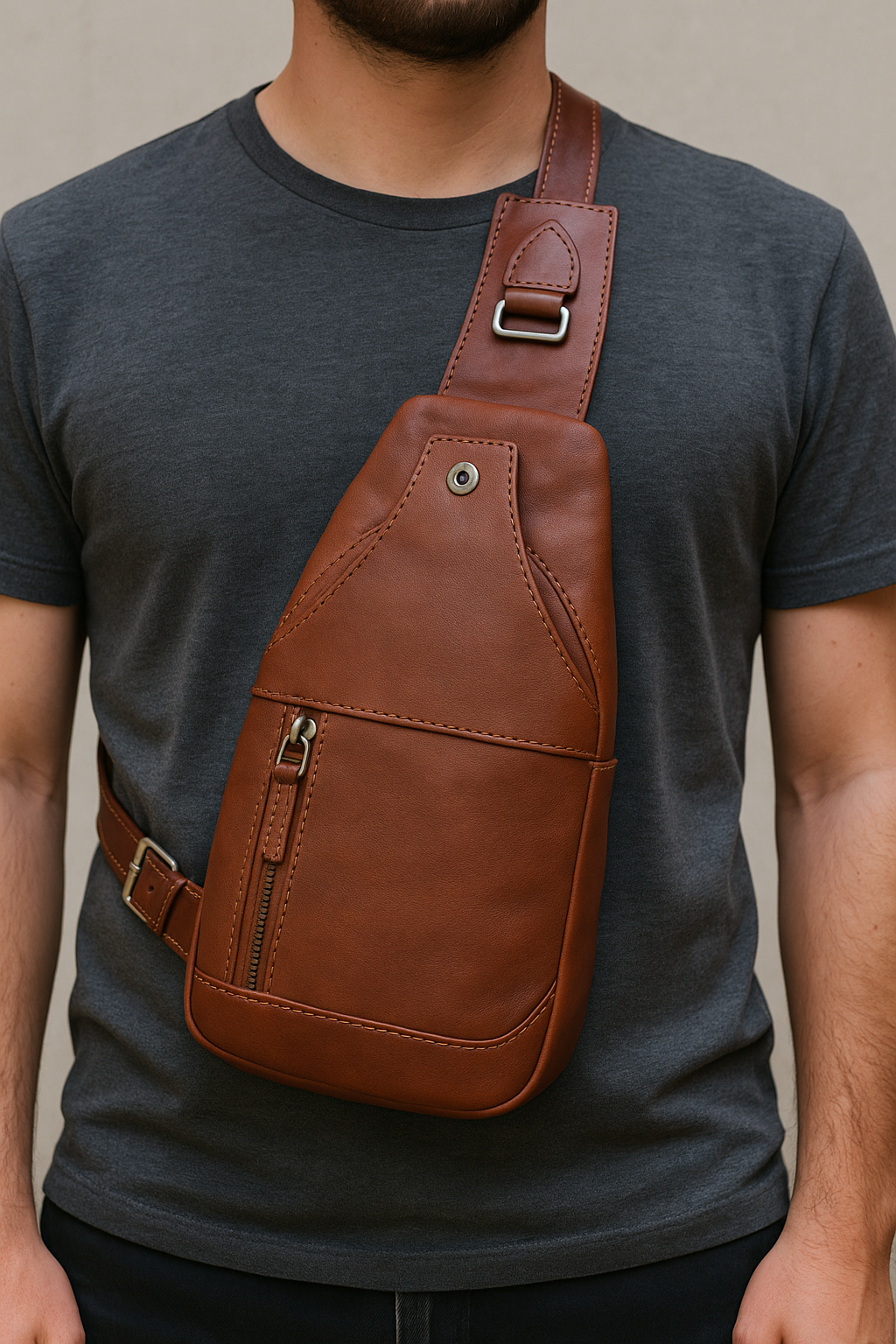 Handgemaakte Leren Crossbody Tas Heren – Elodina