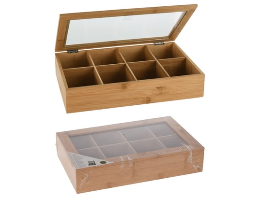 EXCELLENT HOUSEWARE - Bento - Lunch Box Boîte à thé avec 8 compartiments bambou