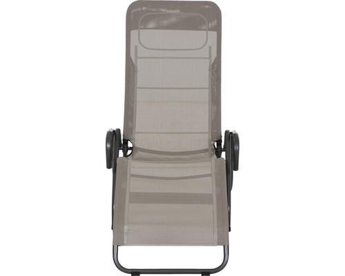 Siena Garden tuinligstoel, ligstoel, zonnebed, relaxligstoel, Bito textielstof, taupe