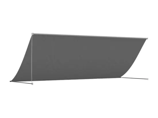 Auvent rétractable anthracite 350x150 m tissu et acier