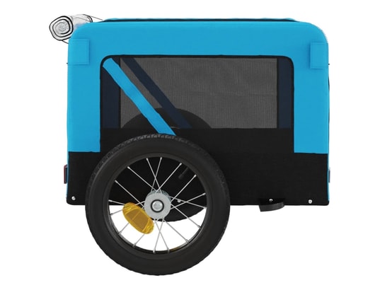 VIDAXL - Remorque de vélo pour chien bleu et noir tissu oxford et fer