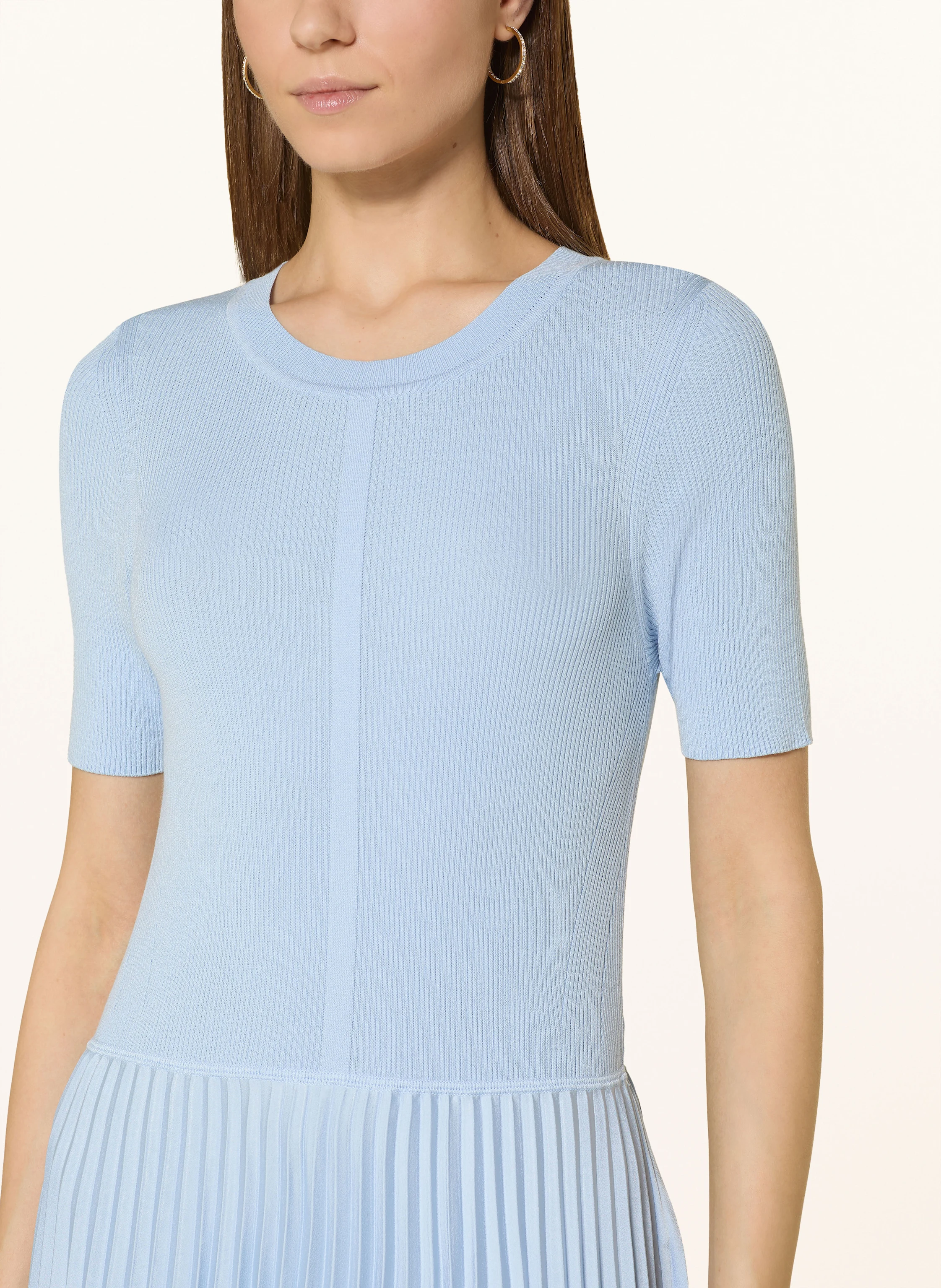 BOSS Kleid FADRIDI im Materialmix mit Plissees