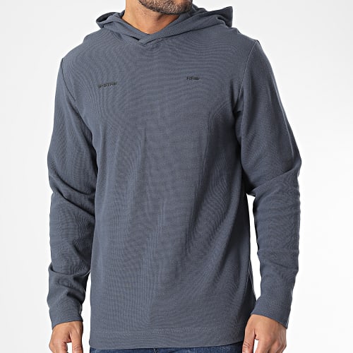 Sweat Capuche Logo Tape Center Back D22394-D250 Bleu Marine