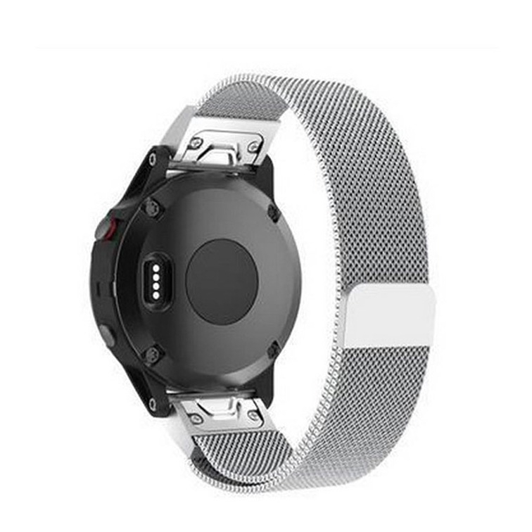 Garmin Edelstahl Magnet Armband Milanaise mit 22mm Schnellverschluss - Silber
