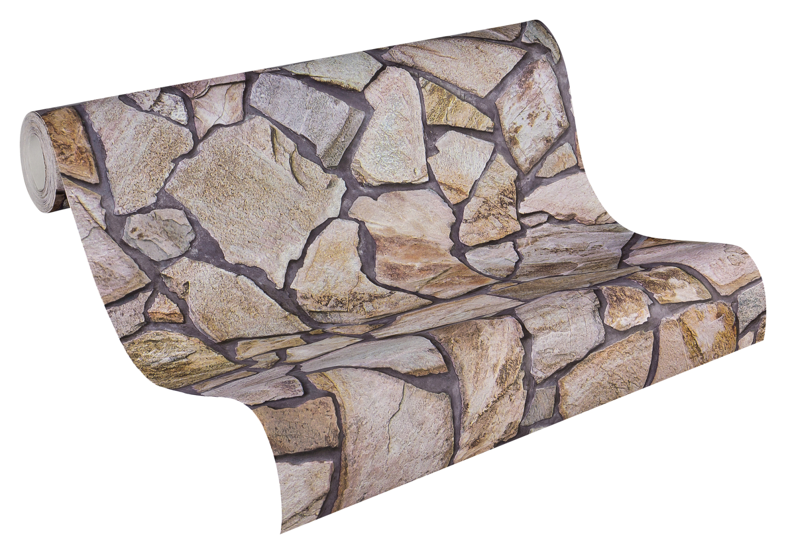 Vliestapete BEST OF WOOD´N STONE - Stein - braun - 10 Meter