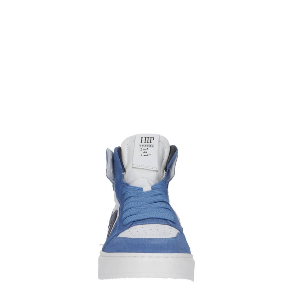 Hip H1665suède sneakers blauw/wit