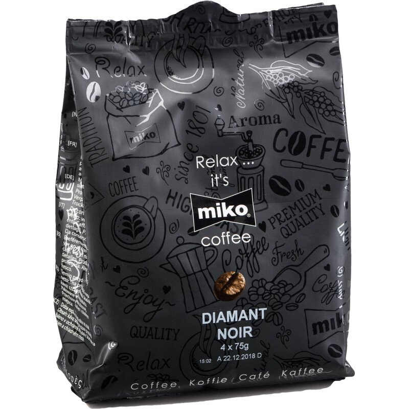 Café moulu Miko Diamant Noir - Carton de 36 poches en papier filtre