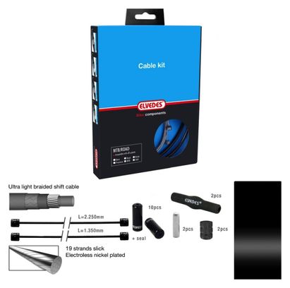 Kit de Câbles de Frein Elvedes Pro-Line Etanche Black Diamètre 4.2mm