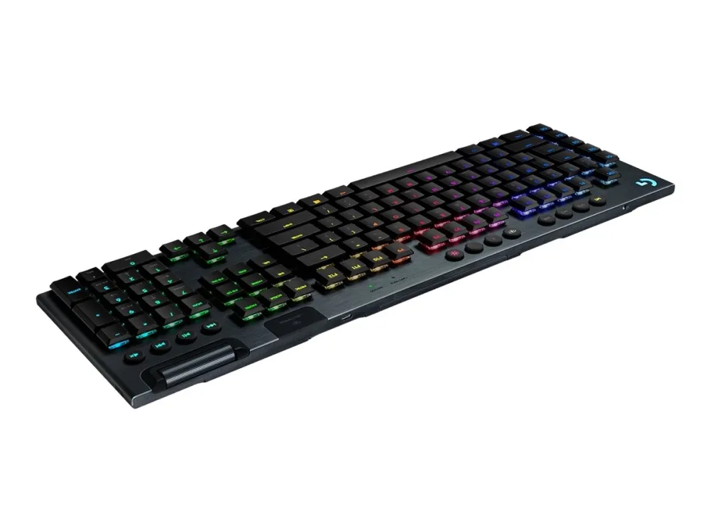 Logitech G915 LIGHTSPEED Wireless RGB Mechanical Gaming Keyboard - GL Tactile - Tastatur - bagbelyst - trådløs - Bluetooth, 2.4 GHz - Nordisk - tastkontakt: GL Tactile - sort