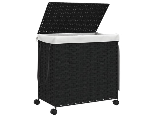 VIDAXL - Panier à linge avec roulettes noir 60x35x60,5 cm résine tres...