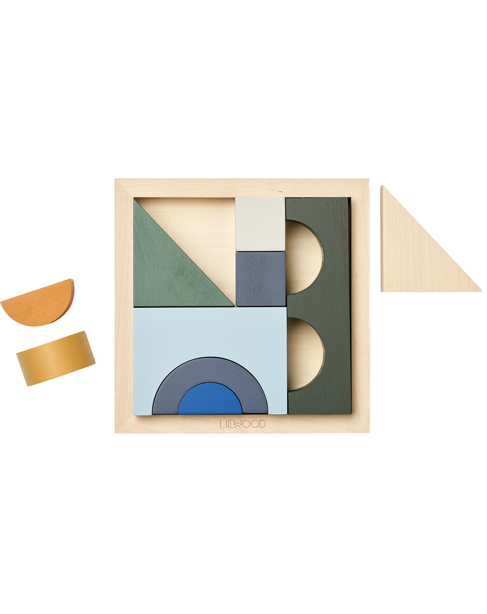 Holzpuzzle ISHAN 10-teilig in faune green