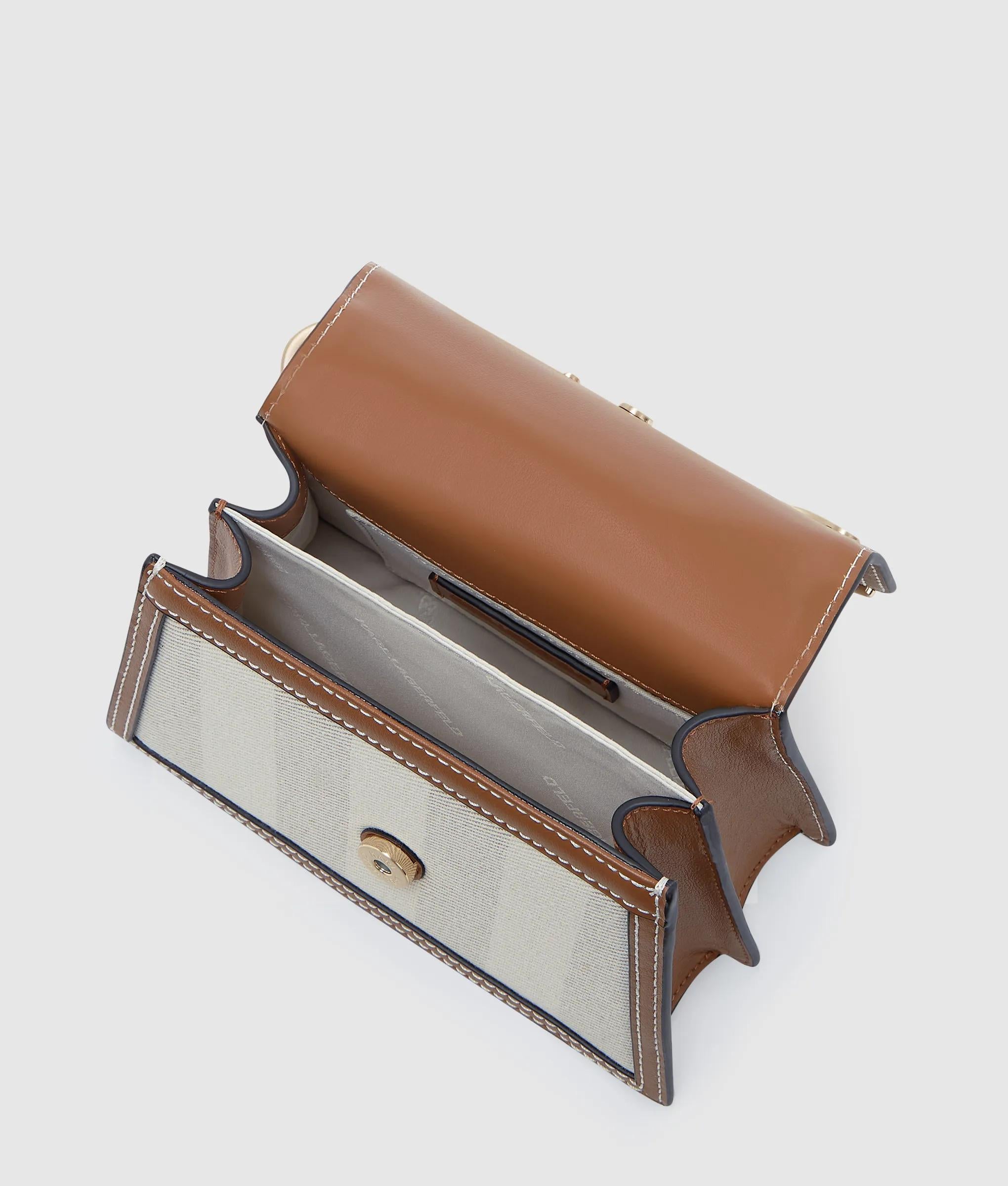 K/Signature gestreepte crossbodytas