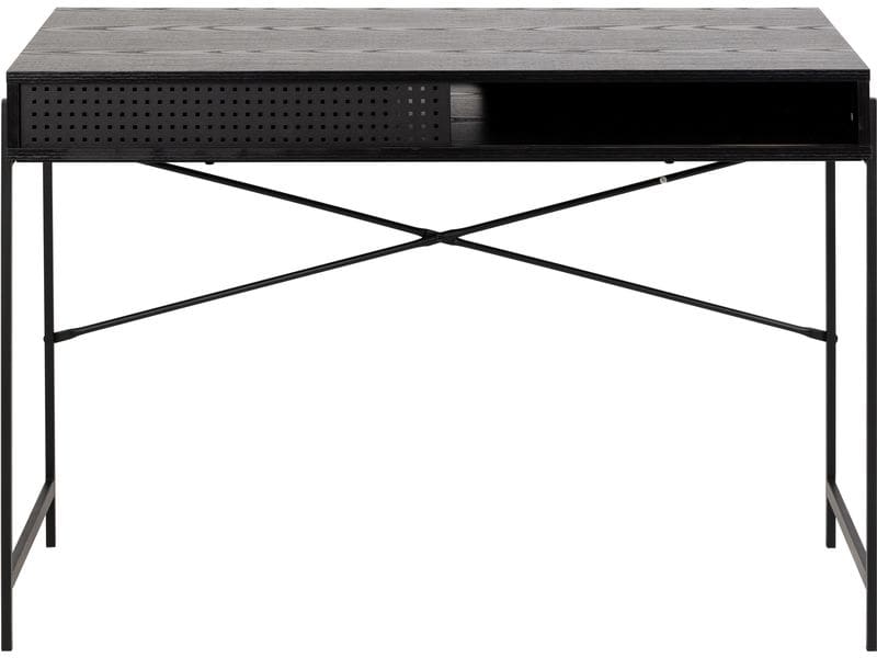 AC Design Tisch Angus, Schwarz / Schwarz Schreibtisch