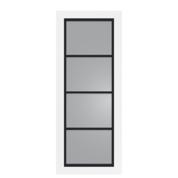 Arne & Bodil binnendeur ABD524 rook glas - wit afgelakt - glaslat diep zwart