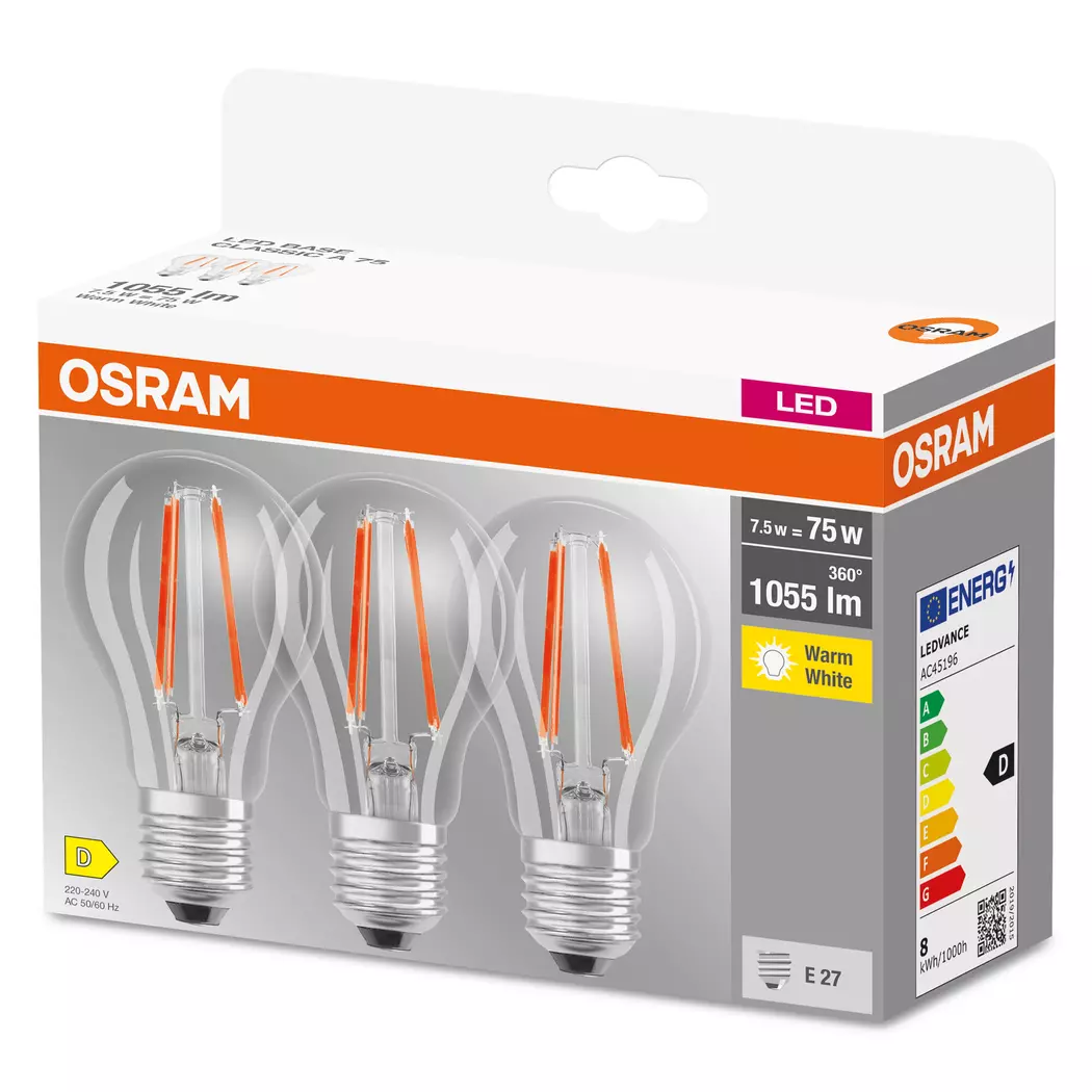 LED-Birne E27/7,5 Watt/Energie D