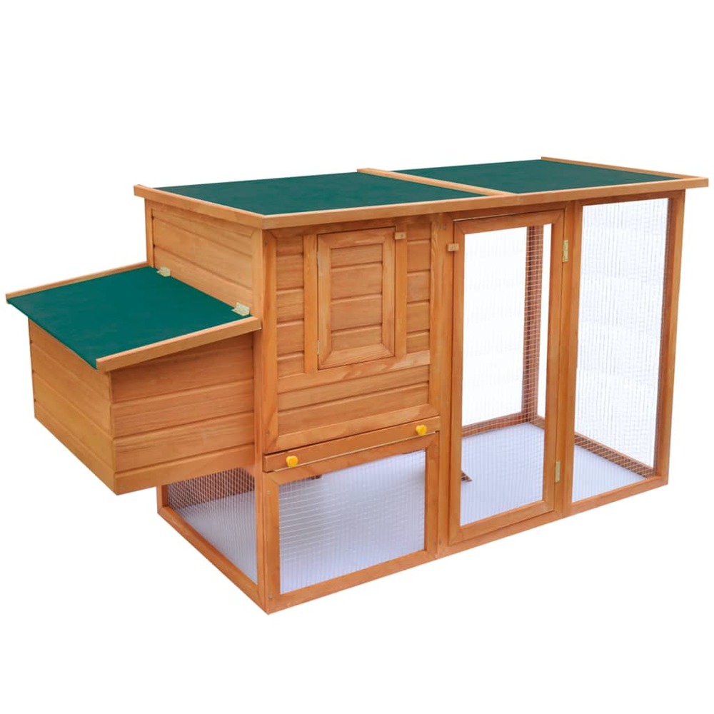 Poulailler d'extérieur avec 1 nichoir 192 x 75 x 103 cm bois marron et vert