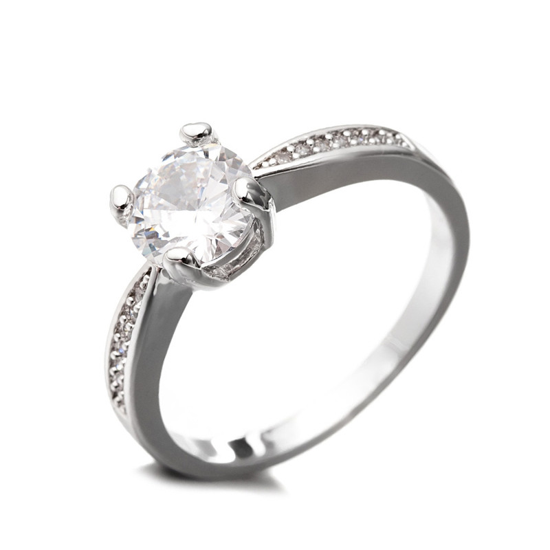 Bague Plaqué Rhodium et Cubic Zirconia Blanc