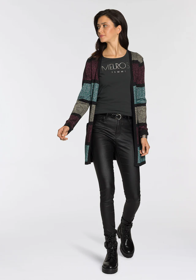 Melrose Longstrickjacke aus weichem Glitzergarn