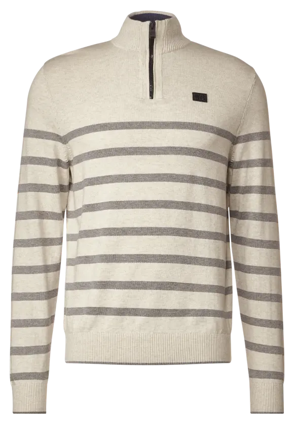 Troyer mit Streifenmuster - cream white