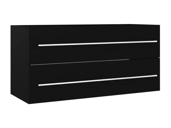 Armoire d'évier avec lavabo intégré Noir Aggloméré