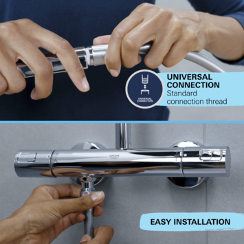 Grohe douchekop Quickfix Vitalio Comfort 110 handdouche waterbesparend 2 standen ø 10 cm zwart